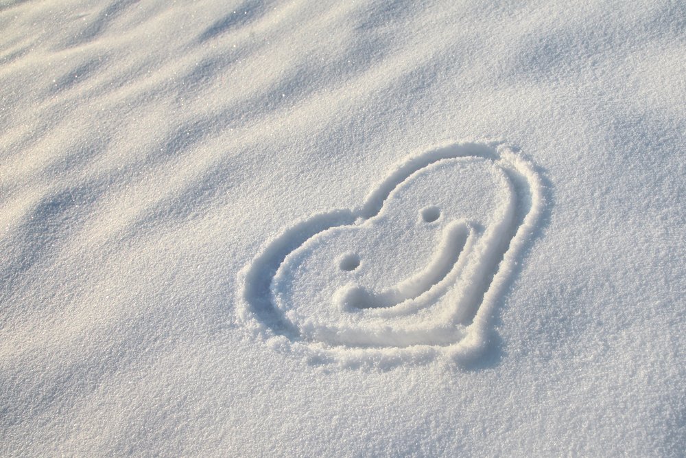 snow heart smile face