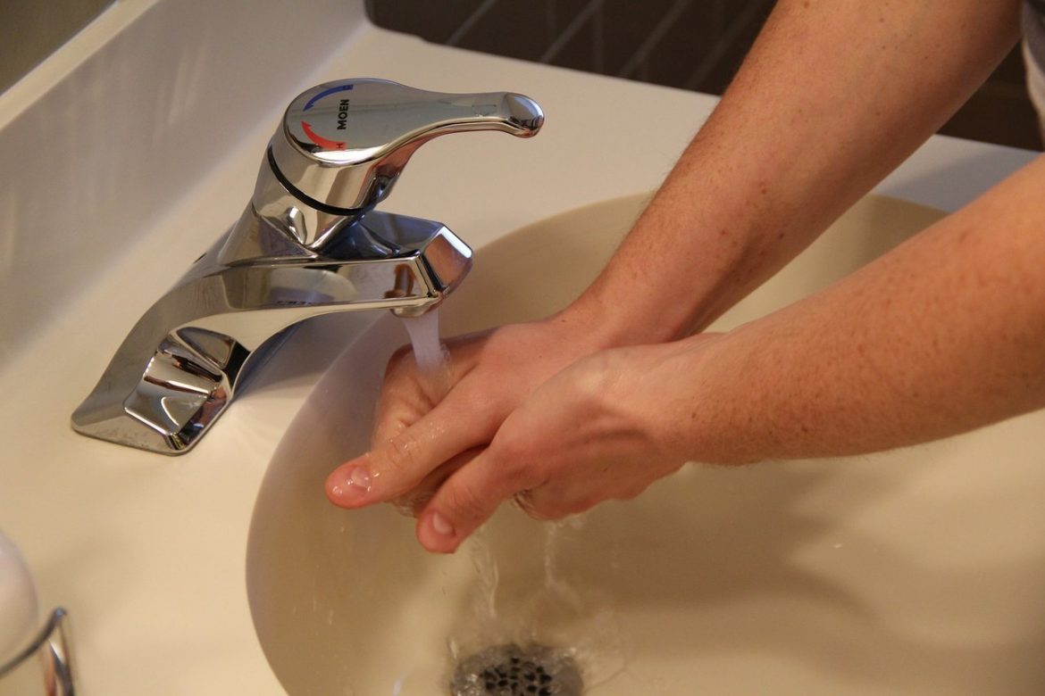 washing hands sink
